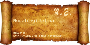 Meszlényi Edina névjegykártya